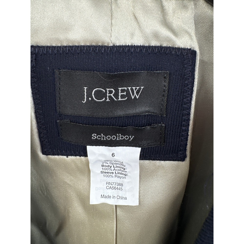 J.Crew Schoolboy Blazer Size 6 Navy Notch Lapel Single-Breasted Formal Business - Picture 6 of 7